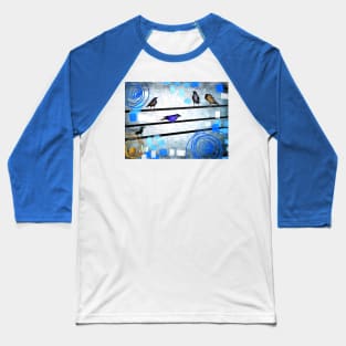 Crows on a Wire Baseball T-Shirt